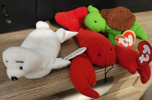 NEW - TY Teeny Beanie Babies - "Seamore", "Pinchers" & "Speedy" 