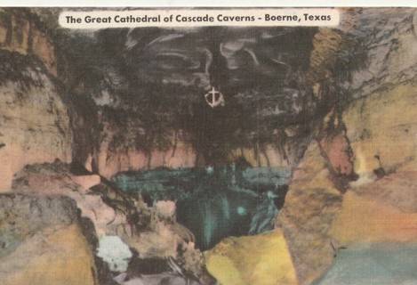 Vintage Unused Postcard: (gin) Linen: (TX): Texas: Great Cathedral of Cascade Caverns, Boerne