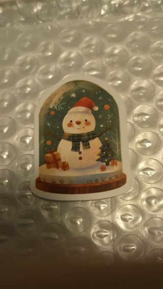 Snowman Snow Globe Christmas Sticker