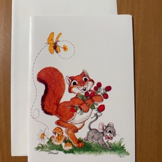 Red Squirrel Note Card 