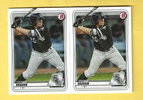 2 2020 Bowman Prospects Andrew Vaughn White Sox Baseball Card