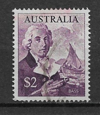 1966 Australia Sc416 $2 George Bass & Whale Boat used