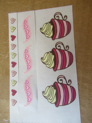 RUB-ON TRANSFERS.   NEW!    HOT CHOCOLATE & HEARTS Themed