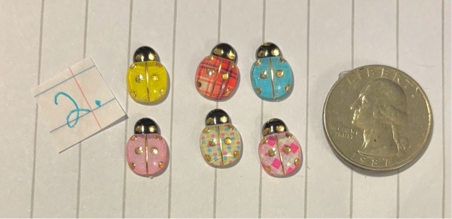 6pc lady bug flat backs