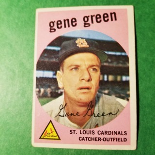 1959 - TOPPS BASEBALL CARD NO. 37 - GENE GREEN- CARDINALS