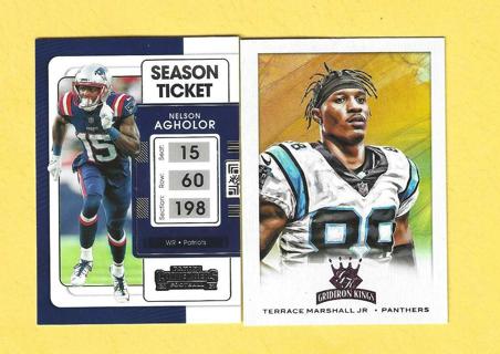 2021 Panini Terrace Marshall JR Gridion Kings + 2021 Panini Nelson Agholor Season Ticket Football