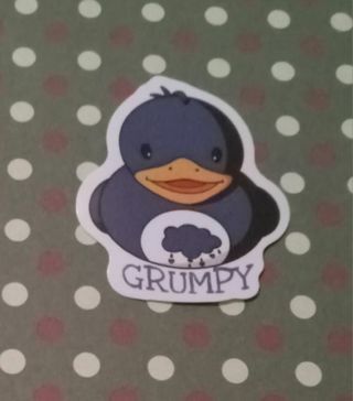 Grumpy duck sticker