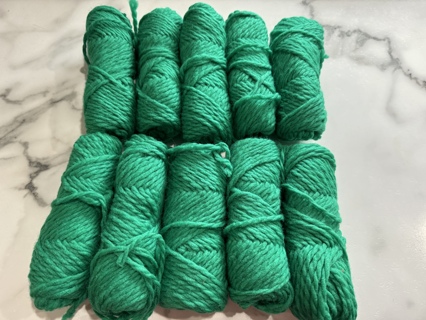Qty of 10 New Skeins of Soft Green Yarn 