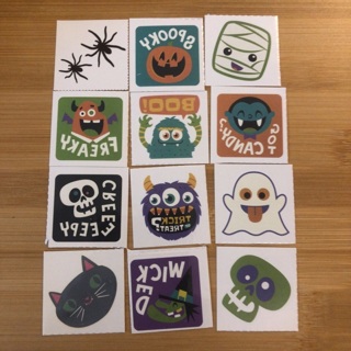  12 Halloween Temporary Tattoos Lot 8