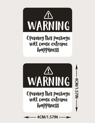 35 Warning Package Stickers