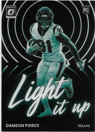 2022 DONRUSS OPTIC DAMEON PIERCE LIGHT IT UP INSERT ROOKIE CARD