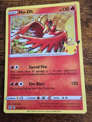 Pokemon Ho-oh celebrations holo rare 001/025