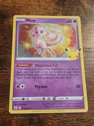 Pokemon Mew Holo Rare card Celebrations 011/025