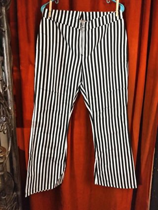Black & White Striped Flare Pants / Ladies Size XL