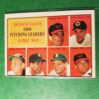 1961 - TOPPS BASEBALL CARD NO. 48 - 1960 A.L. PITCHING LEADERS