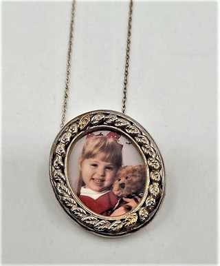 Sterling & 14k Picture Pendant Necklace