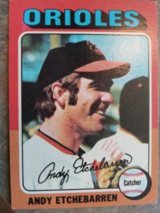 1975 TOPPS ANDY ETCHEBARREN BALTIMORE ORIOLES BASEBALL CARD# 583