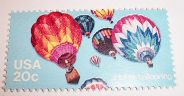 Scott #2033, Hot Air Ballooning, One Useable 20¢ US Postage Stamp