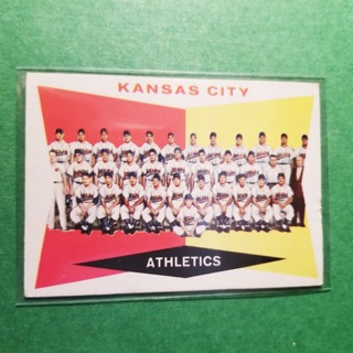 1960 - TOPPS EXMT - NRMT+ BASEBALL - CARD NO - 413 - KANSAS CITY TEAM - A'S