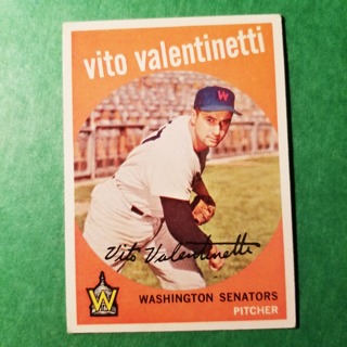 1959 - TOPPS EXMT - NRMT BASEBALL - CARD NO. 44 - VITO VALENTINETTI   - SENATORS