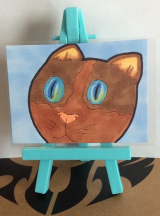 Brownie the Cat original drawing aceo