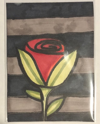 Rose 2.0 original drawing aceo