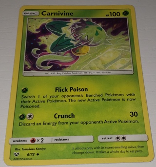 ⚡ Pokemon Card Carnivine 6/73 Uncommon ⚡ 100 HP Shining Legends