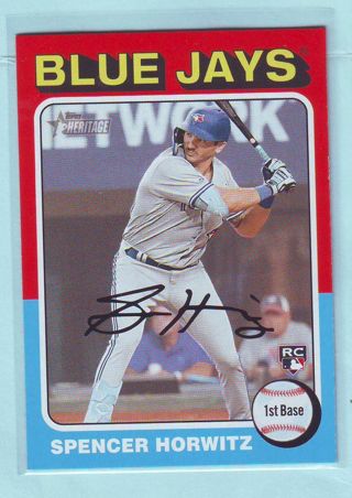 2024 Topps Heritage Spencer Horwitz ROOKIE Baseball Card # 452 Blue Jays