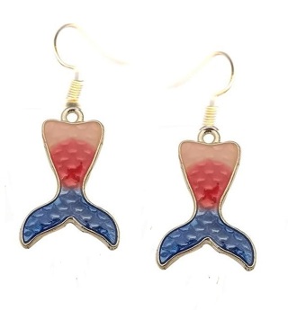 GP ENAMEL MERMAID TAIL EARRINGS #4 (PLEASE READ DESCRIPTION