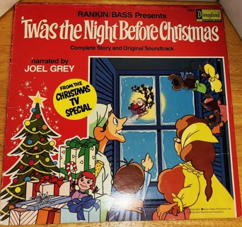 1976 "Twas the Night Before Christmas" narrated by Joel Grey - LP #1367 Disneyland Records