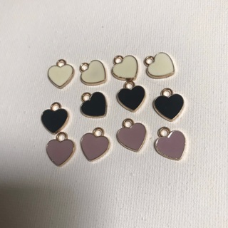 12 Small Heart Charms for Crafts or Jewelry Making, Free Mail