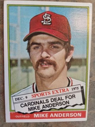 1976 TOPPS SPORTS EXTRA MIKE ANDERSON ST. LOUIS CARDINALS BASEBALL CARD# 527T