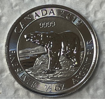 2019 Canada 2$ POLAR BEAR 1/2 Oz .999 Fine Silver Argent Pur