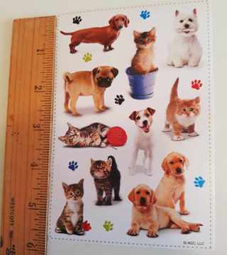 1 sheet of adorable Dog & Cat stickers