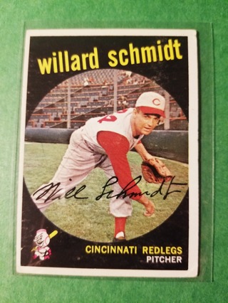 1959 - TOPPS EXMT - NRMT BASEBALL - CARD NO  - 171 - WILLARD SCHMIDT - REDLEGS