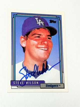 Autographed1992 Topps #751 Steve Wilson Los Angeles Dodgers 