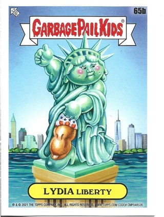 Brand New 2021 Topps Garbage Pail Kids Lydia Liberty Sticker From the Go On Vacation Set 