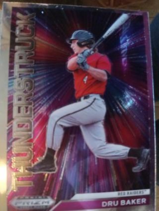 2021 PANINI PRIZM THUNDERSTRUCK DRU BAKER TEXAS TECH RED RAIDERS BASEBALL CARD# T-DB