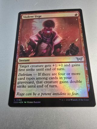 Magic the gathering mtg Violent Urge foil card Duskmourn