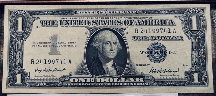 Vintage Series 1957 Blue Seal One Dollar Silver Certificate 