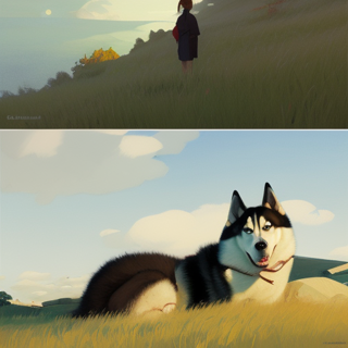 Listia Digital Collectible: Husky on hilltop