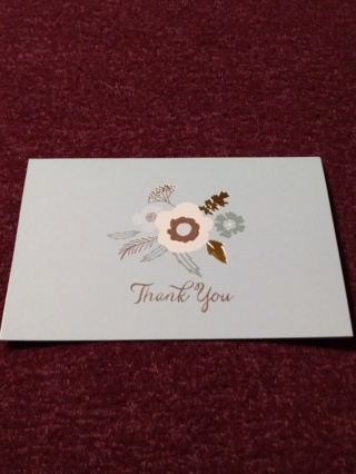 Blue Floral Notecard - Thank You