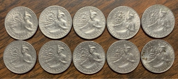 10 US Bicentennial quarters, 1776-1976