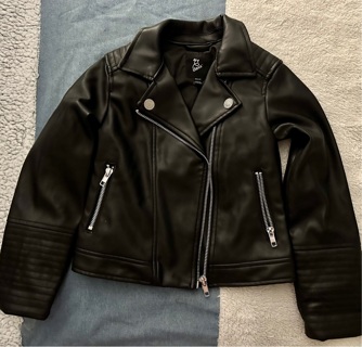 Child size faux leather jacket (4/5)