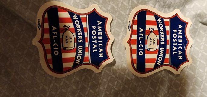 American postal union workers decals 1950s 2 lot