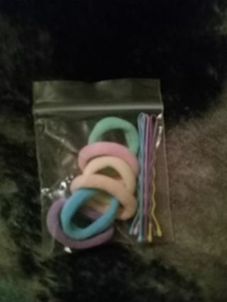 10pc pastel color hair tie Ponytail Holders and bobby pins new