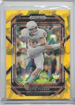 Justin Tucker 2023 Prizm Draft Prizms Gold Ice #62