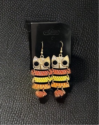 Brass Owl Earrings