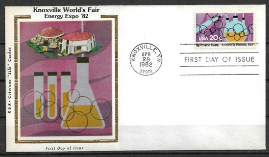 1982 Sc2007 Knoxville Energy World Fair: synthetic Fuels FDC with Colorano silk cachet