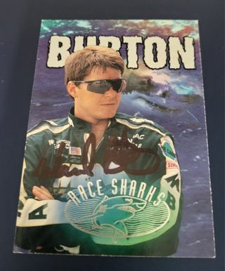 Nascar War Burton autographed card